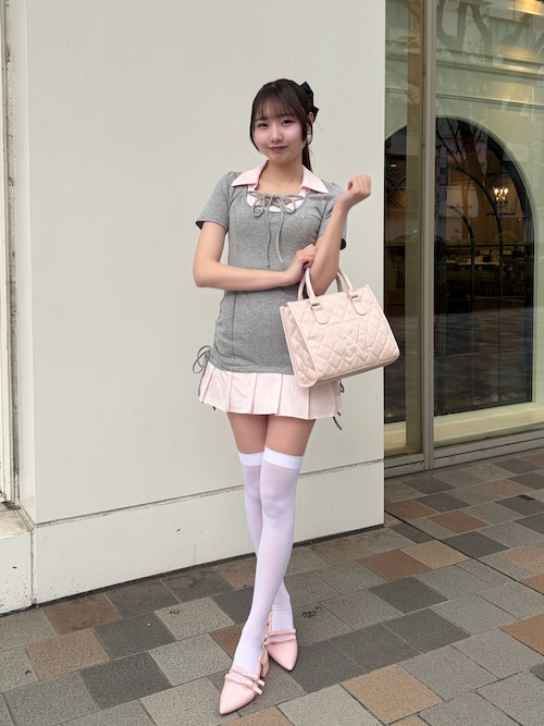 【インフルエンサー企画/スタイル盛れ◎】keru レイヤード風着痩せミニワンピ