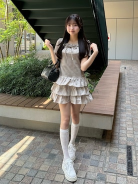 「OLIVE des OLIVE（オリーブデオリーブ）のアイテム」を使った、ゆづきさん（レディース・163cm）の夏コーディネート