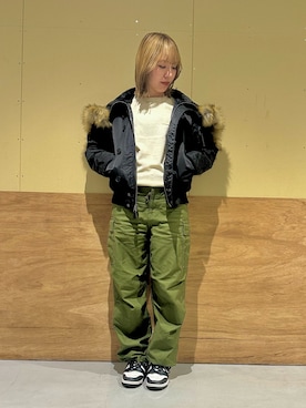 「アイテム（ミリタリージャケット）」を使った、ひかりさん（レディース・164cm・20代）の秋コーディネート