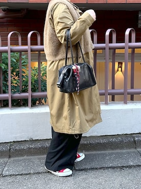 「アイテム（ボストンバッグ）」を使った、こばさん（レディース・169cm）の秋コーディネート