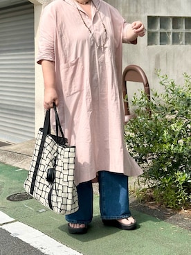 「ear PAPILLONNER（イアパピヨネ）のアイテム」を使った、こばさん（レディース・169cm）の夏コーディネート