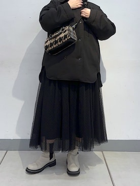 「ear PAPILLONNER（イアパピヨネ）のアイテム（ボストンバッグ）」を使った、こばさん（レディース・169cm）の秋コーディネート