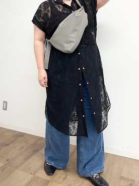 「ear PAPILLONNER（イアパピヨネ）のアイテム」を使った、こばさん（レディース・169cm）の春コーディネート