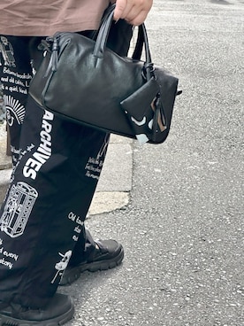 「ear PAPILLONNER（イアパピヨネ）のアイテム（ボストンバッグ）」を使った、こばさん（レディース・169cm）の秋コーディネート