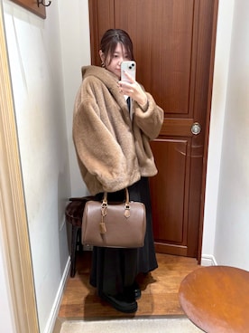 「アイテム（ピアス（両耳用））」を使った、ひごさんさん（レディース・158cm）の冬コーディネート