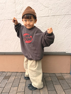 「b・ROOM（ビールーム）のアイテム」を使った、gajugaju2525さん（キッズ・100cm）の冬コーディネート