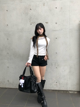 「lilful（リルフル）のアイテム」を使った、pomurrrさん（レディース・155cm）の春コーディネート