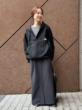 「THE NORTH FACE（ザノースフェイス）のTHE NORTH FACE/ザ ノース フェイス Anorak NP22630（マウンテンパーカー、ブラック系）」を使った、nabeさん（レディース・150cm）の冬コーディネート