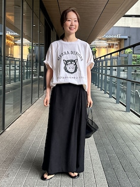「SLOBE IENA（スローブイエナ）の《WEB限定/追加2》ラップジャージパンツ（その他パンツ、ブラック系）」を使った、nabeさん（レディース・150cm）の春コーディネート