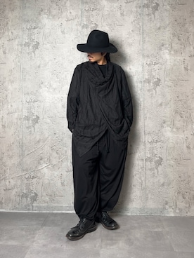 「Ruze（ルゼ）のOverlap damage cardigan/オーバーラップダメージカーディガン（カーディガン/ボレロ、ブラック系）」を使った、黒の人さん（メンズ・168cm）の春コーディネート