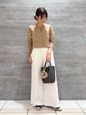 「LE TALON（ルタロン）のMILLELA FIRENZE/ミレッラ MINI TOTE（トートバッグ、ブラウン系）」を使った、Masumiさん（レディース・158cm）の冬コーディネート