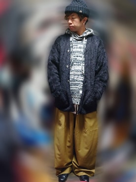 「アイテム（ニットキャップ/ビーニー）」を使った、Kyoheiさん（メンズ・170cm）の秋コーディネート