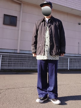 「CONVERSE（コンバース）のCONVERSE ALL STAR 100 GORE-TEX SUEDE OX (BLACK)（スニーカー、ブラック系）」を使った、ハシタケさん（メンズ・171cm）の春コーディネート