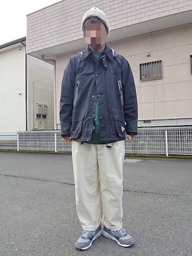 「and wander（アンドワンダー）のアイテム（ジャケット/アウター）」を使った、ハシタケさん（メンズ・171cm）の冬コーディネート