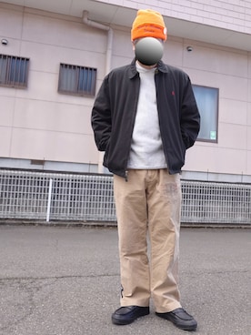 「CONVERSE（コンバース）のアイテム（スニーカー、ブラック系）」を使った、ハシタケさん（メンズ・171cm）の春コーディネート