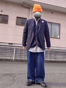 「CONVERSE（コンバース）のアイテム（スニーカー、ブラック系）」を使った、ハシタケさん（メンズ・171cm）の春コーディネート