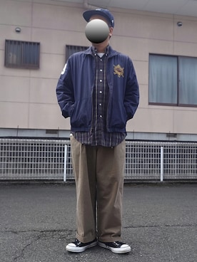 「CONVERSE（コンバース）のCONVERSE ALL STAR 100 GORE-TEX SUEDE OX (BLACK)（スニーカー、ブラック系）」を使った、ハシタケさん（メンズ・171cm）の春コーディネート