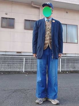 「アイテム（スニーカー）」を使った、ハシタケさん（メンズ・171cm・40代）の秋コーディネート