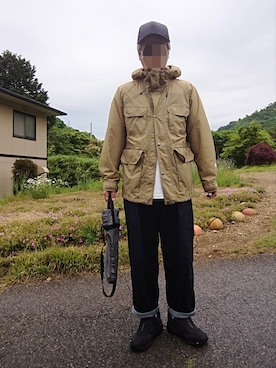 「and wander（アンドワンダー）のアイテム（バッグ）」を使った、ハシタケさん（メンズ・171cm）の春コーディネート