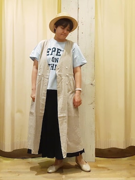 「リラックスパンツ」｜「アイテム（ワンピース/ドレス）」を使った、やまさん（レディース・167cm）の春コーディネート