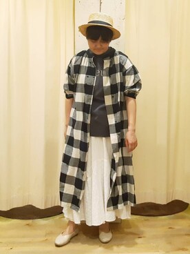 「ビッグチェック」｜やまさん（レディース・167cm）の春コーディネート