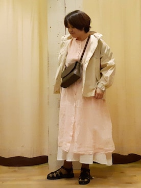 「サマンサ モスモス(Samansa Mos2)」｜「アイテム（マウンテンパーカー）」を使った、やまさん（レディース・167cm）の春コーディネート