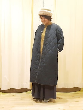 「Samansa Mos2（サマンサ モスモス）のアイテム（ノーカラーコート）」を使った、やまさん（レディース・167cm）の冬コーディネート