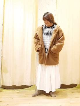 「アイテム（その他アウター）」を使った、やまさん（レディース・167cm）の冬コーディネート