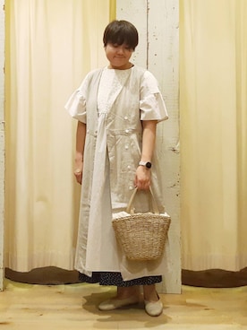 「Samansa Mos2（サマンサ モスモス）のモチーフレースワンピース（ワンピース）」を使った、やまさん（レディース・167cm）の春コーディネート