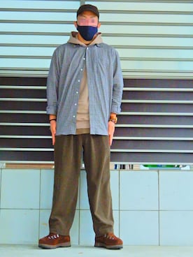 「nonnative（ノンネイティブ）のアイテム（帽子）」を使った、threestarさん（メンズ・175cm）の秋コーディネート