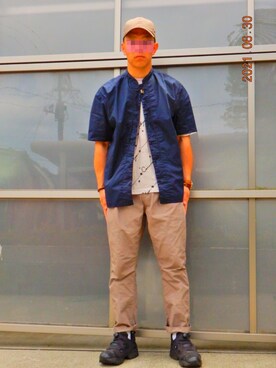 「CONVERSE TOKYO（コンバーストウキョウ）のアイテム（キャップ）」を使った、threestarさん（メンズ・175cm）の夏コーディネート