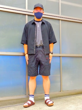 「markaware（マーカウェア）のアイテム（トップス）」を使った、threestarさん（メンズ・175cm）の夏コーディネート