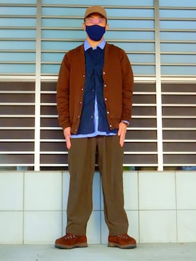 「nonnative（ノンネイティブ）のアイテム（帽子）」を使った、threestarさん（メンズ・175cm）の秋コーディネート