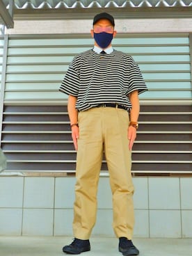 「markaware（マーカウェア）のアイテム（帽子）」を使った、threestarさん（メンズ・175cm）の春コーディネート