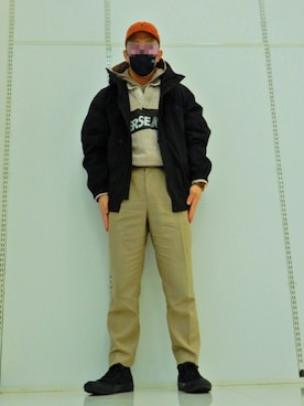 「MONKEY TIME（モンキータイム）のアイテム（マウンテンパーカー）」を使った、threestarさん（メンズ・175cm）の秋コーディネート