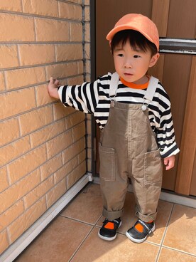 「kids」｜「アイテム（オールインワン・サロペット）」を使った、KAI☺︎KAIさん（キッズ・80cm）の春コーディネート