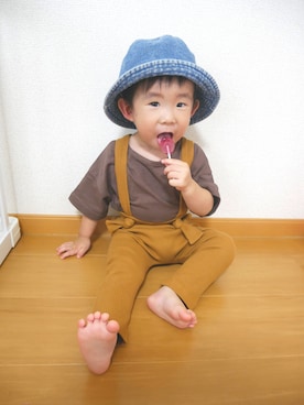 「babyGAP（babyGAP）のアイテム（帽子）」を使った、KAI☺︎KAIさん（キッズ・80cm）の夏コーディネート