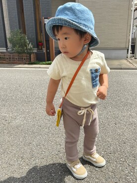 「babyGAP（babyGAP）のアイテム（帽子）」を使った、KAI☺︎KAIさん（キッズ・80cm）の秋コーディネート