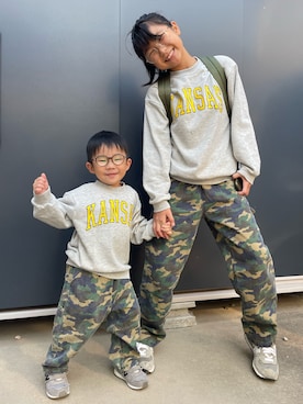 「迷彩」｜KAI☺︎KAIさん（キッズ・90cm）の秋コーディネート