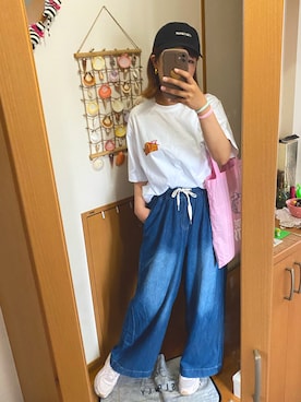 「Ungrid（アングリッド）のアイテム（トートバッグ）」を使った、pu♡さん（レディース・164cm）の夏コーディネート