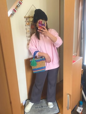 「ROXY（ロキシー）のアイテム（ニットキャップ/ビーニー）」を使った、pu♡さん（レディース・164cm）の冬コーディネート