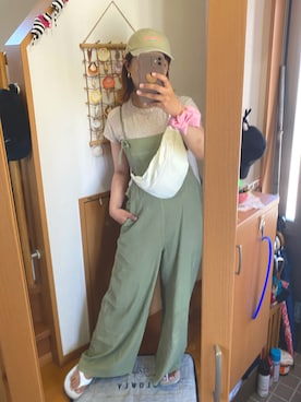 「アイテム（オールインワン・サロペット）」を使った、pu♡さん（レディース・164cm）の夏コーディネート