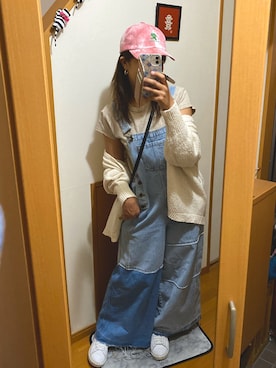 「スタンスミス」｜「アイテム（オールインワン・サロペット）」を使った、pu♡さん（レディース・164cm）の秋コーディネート