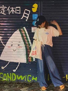 「Ungrid（アングリッド）のアイテム（トートバッグ）」を使った、pu♡さん（レディース・164cm）の夏コーディネート