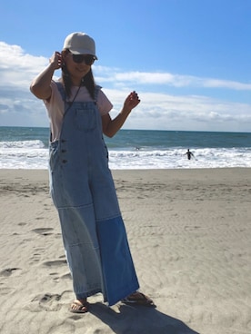 「海」｜「アイテム（サロペット/オーバーオール）」を使った、pu♡さん（レディース・164cm）の秋コーディネート