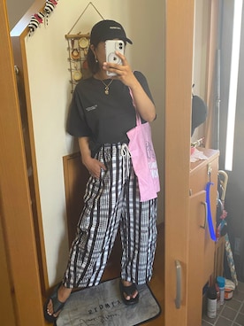 「Ungrid（アングリッド）のアイテム（トートバッグ）」を使った、pu♡さん（レディース・164cm）の夏コーディネート