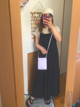 「みんなの白Tフェス」｜「アイテム（ワンピース）」を使った、pu♡さん（レディース・164cm）の夏コーディネート