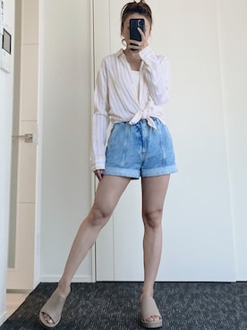 「Abercrombie&Fitch（アバークロンビーアンドフィッチ）のアイテム（パンツ）」を使った、__loveyui__さん（レディース・152cm）の春コーディネート
