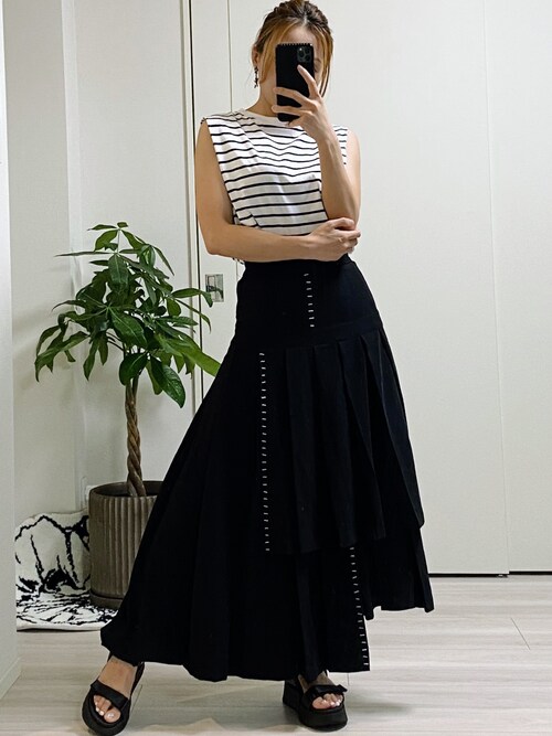 スカート AMERI 3x7 Ameri（アメリ）の「MEDI ASYMMETRY STITCH SKIRT（スカート