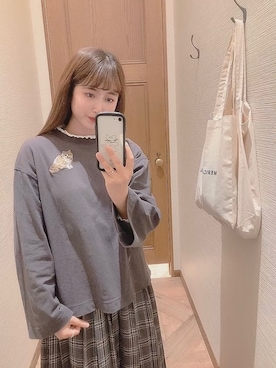 「chambre de charme（シャンブルドゥシャーム）のアイテム（スカート）」を使った、のん。  【相互】◡̈さん（レディース・158cm）の冬コーディネート